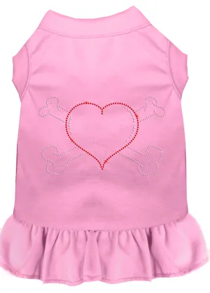 Rhinestone Heart And Crossbones Dress Light Pink Sm