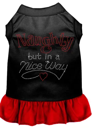Rhinestone Naughty But In A Nice Way Dress Black With Red Xxl