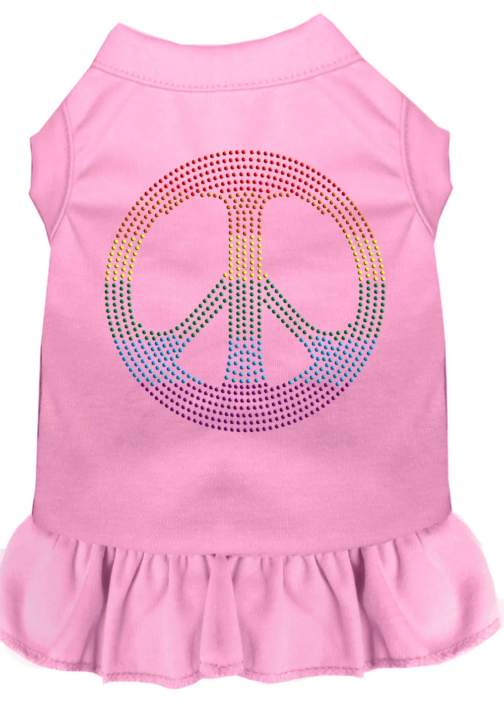 Rhinestone Rainbow Peace Dress Light Pink Xl