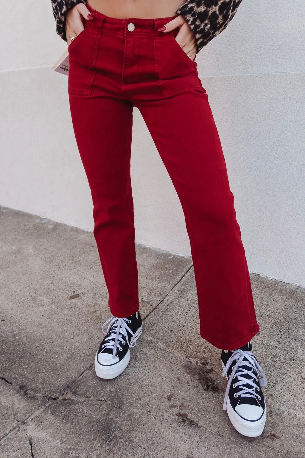 Risen High Rise Ankle Flare Jeans