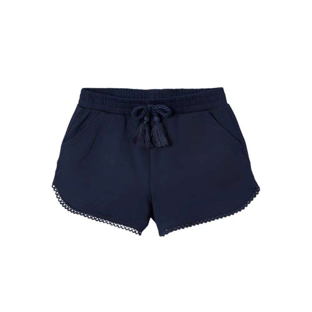 Scallop Edge Cotton Shorts - Navy by Mayoral