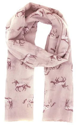 Scarf - Horse Pattern ~ Dusty Pink