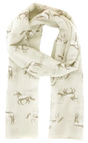Scarf - Horse Pattern ~ Nude