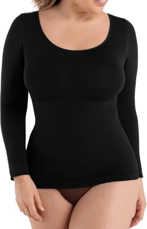 SHAPERMINT Cami Shaper, Womens Long Sleeve T Shirts, Long Sleeve Tops for Women, Compression Shirt Women Long Sleeve Tops