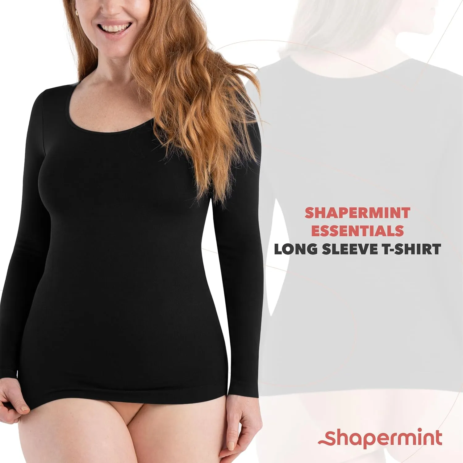 SHAPERMINT Cami Shaper, Womens Long Sleeve T Shirts, Long Sleeve Tops for Women, Compression Shirt Women Long Sleeve Tops