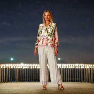 Silk Blend Pant - Ivory