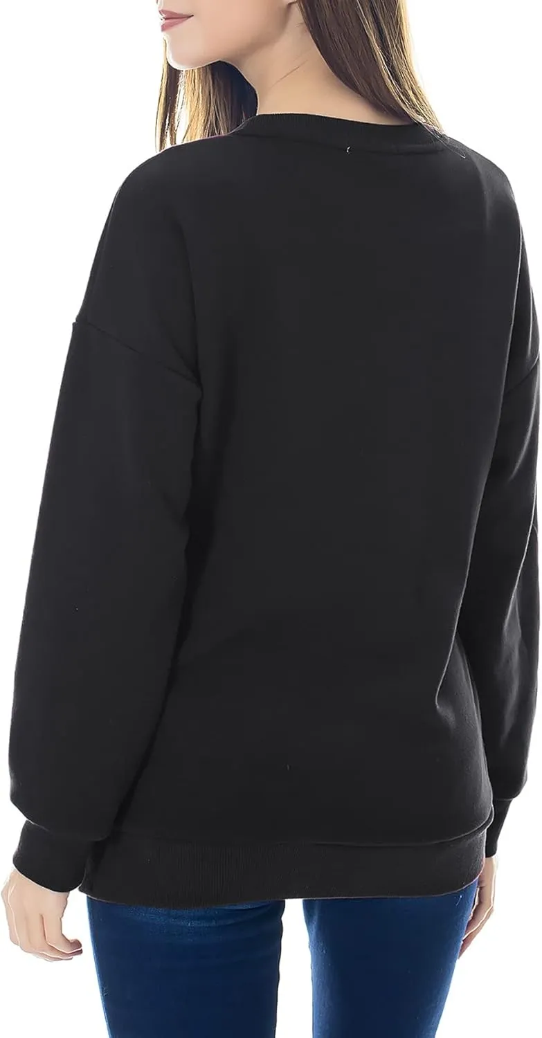 Smallshow Fleece Maternity Nursing Sweatshirt Long Sleeve Breastfeeding Tops