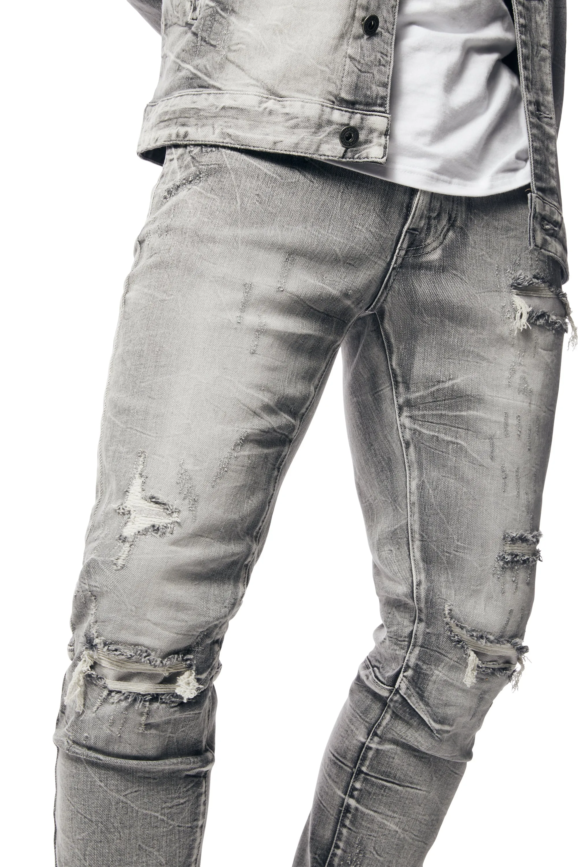 Smoke Rise Men's Wave Effect Jeans