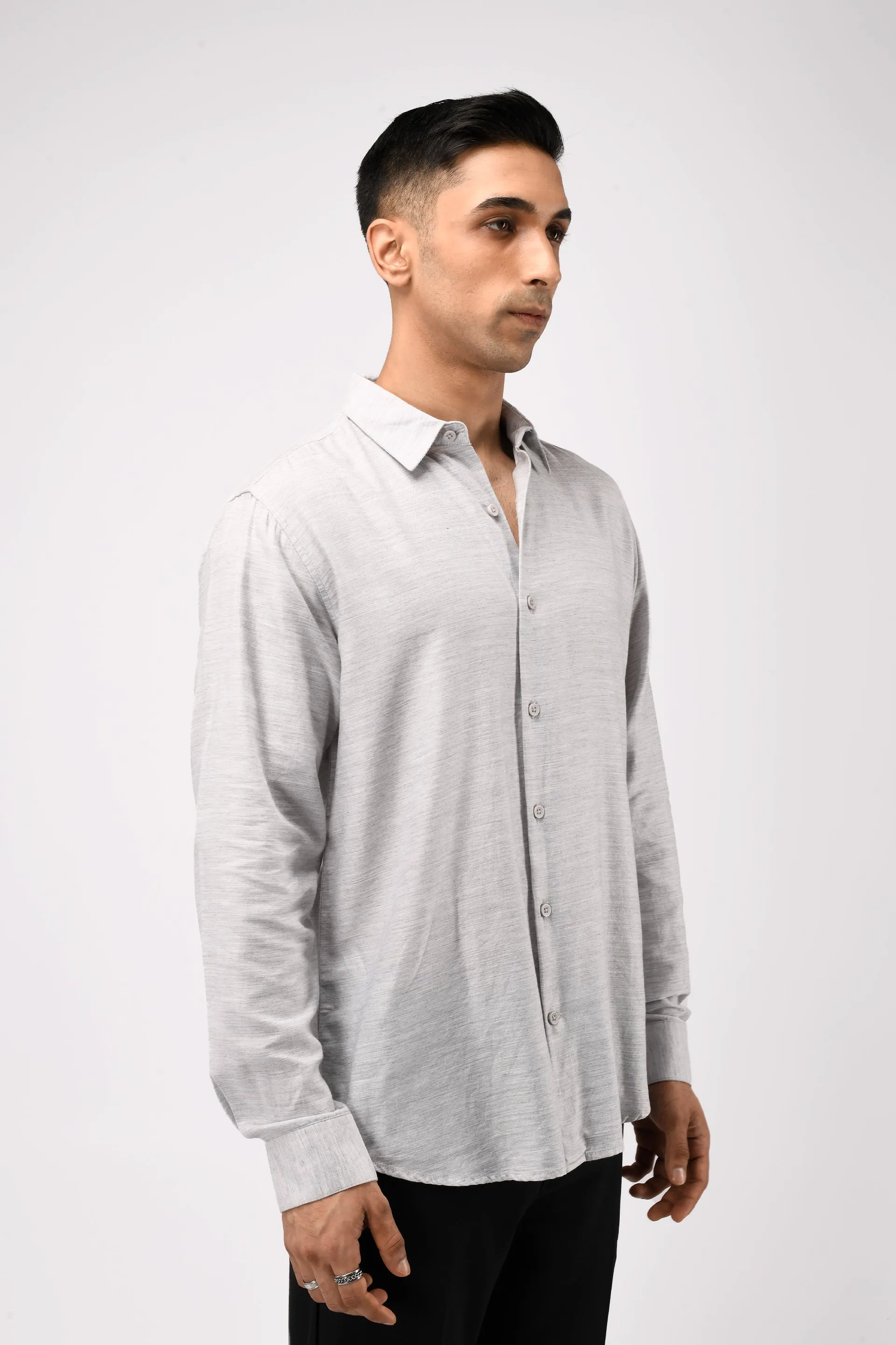 SOFT LYOCELL MELANGE SHIRT IN WHITE