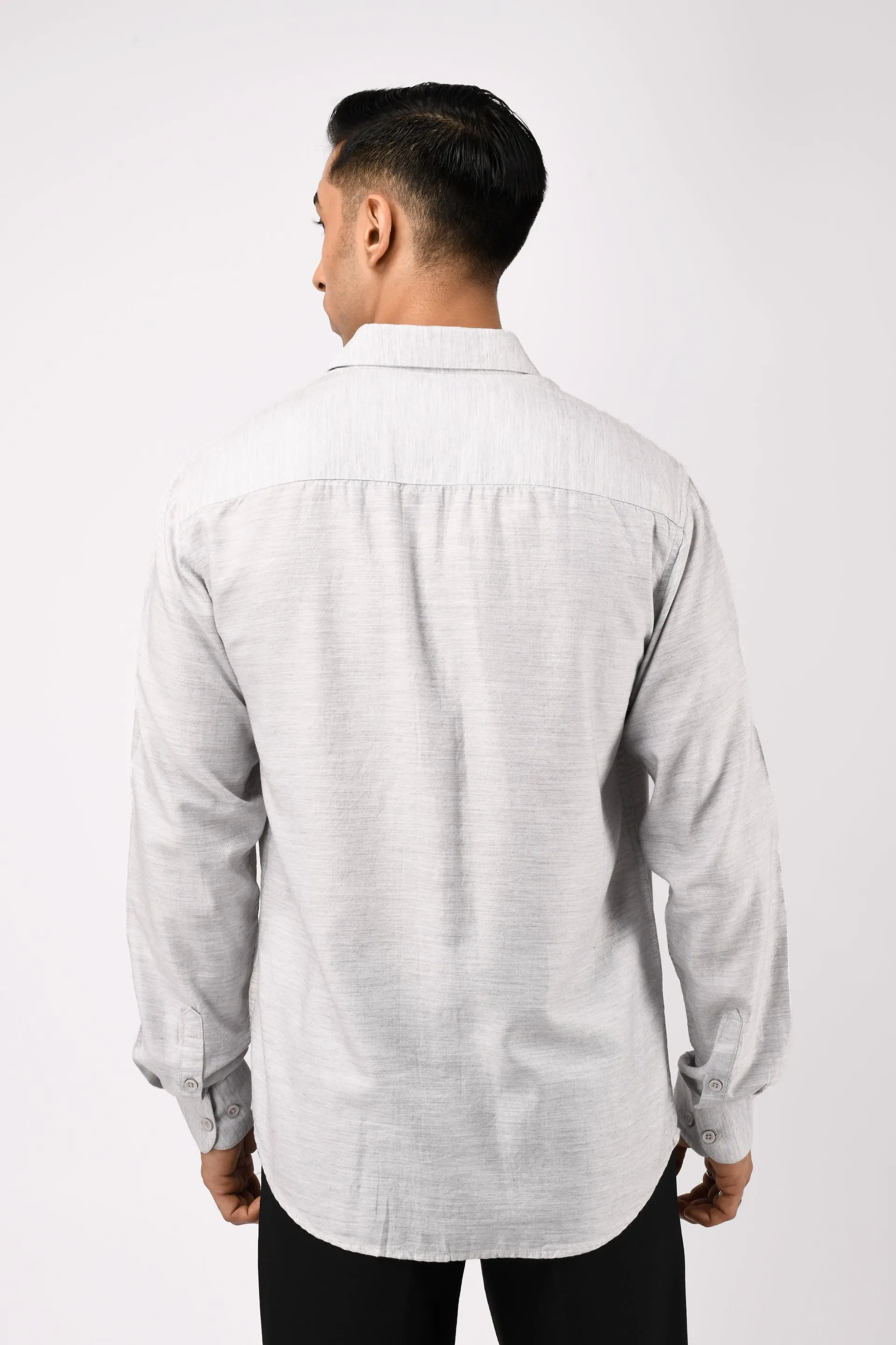 SOFT LYOCELL MELANGE SHIRT IN WHITE
