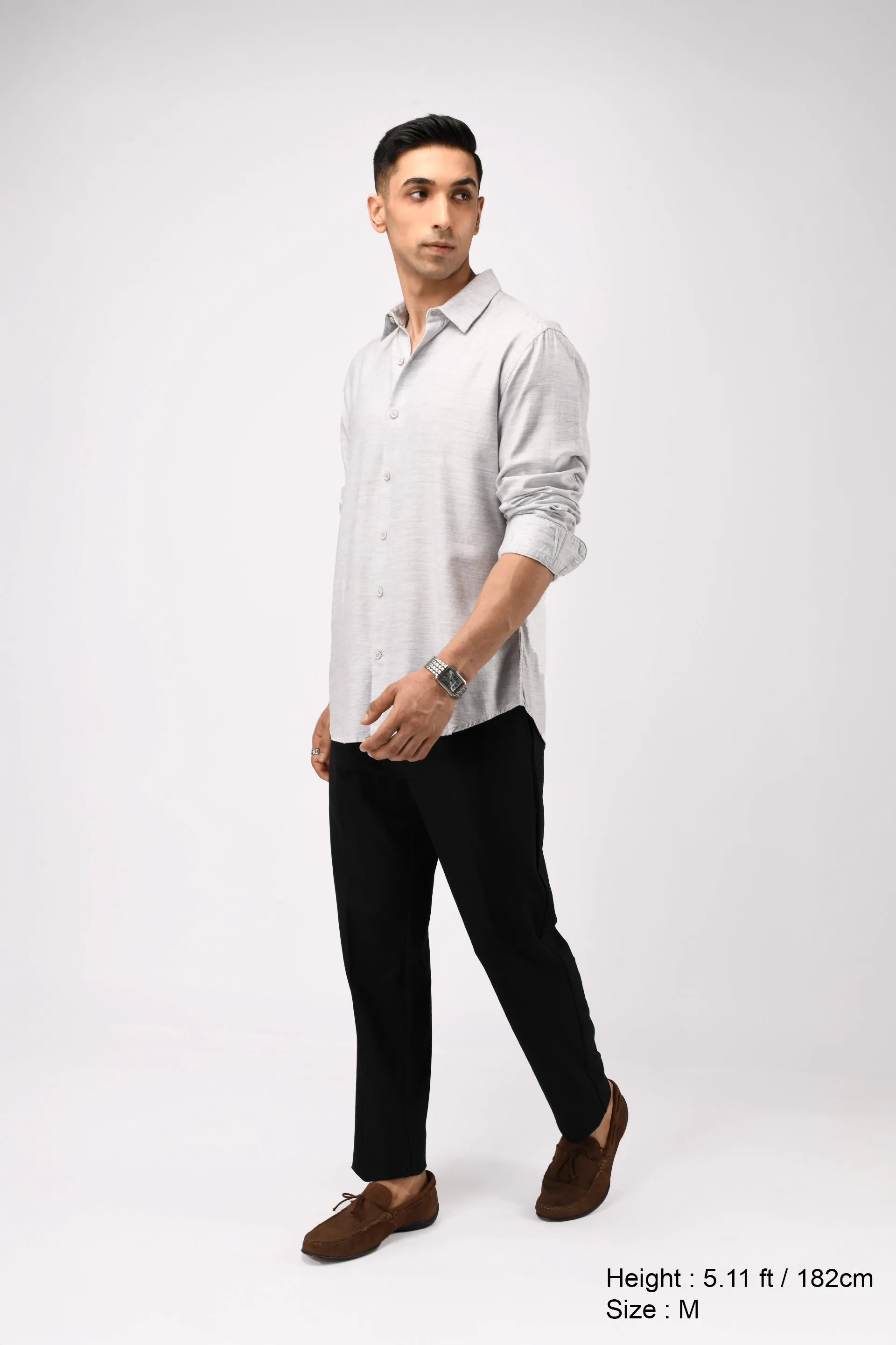 SOFT LYOCELL MELANGE SHIRT IN WHITE