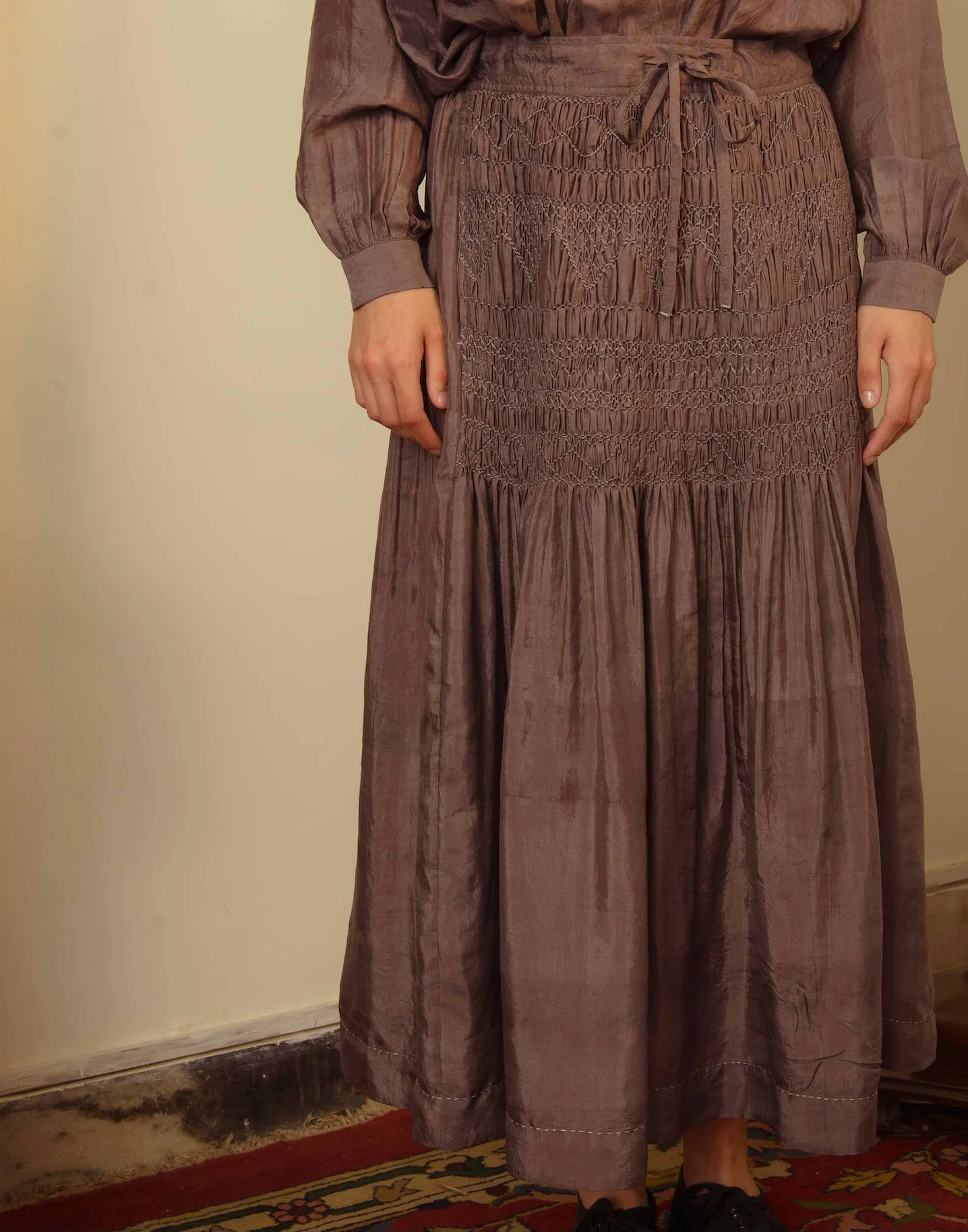 SOMA SILK SKIRT - Dove Grey