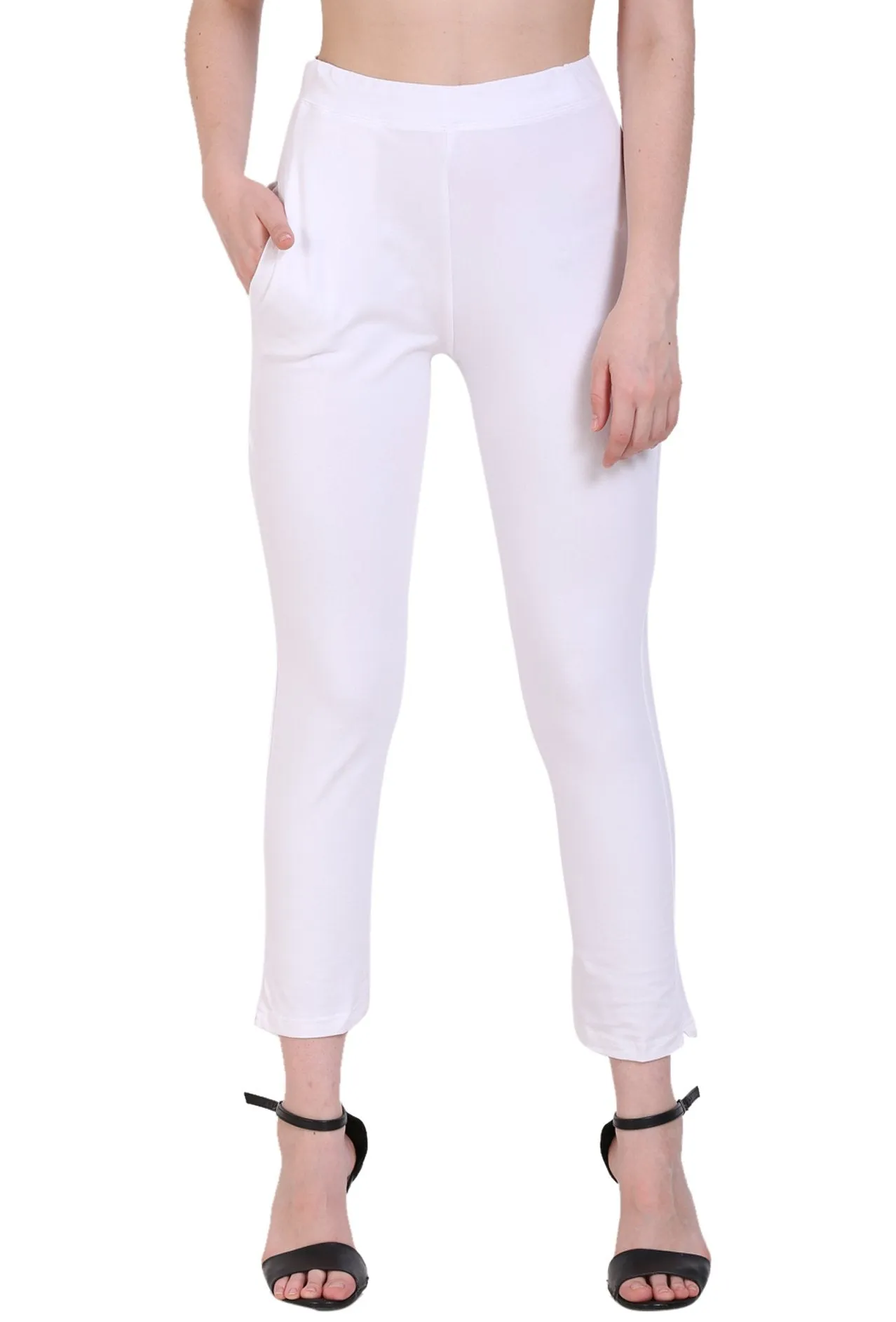 Sona Women's/Girl's International Soft  Cotton Regular Fit Straight Pants/Trouser-Black