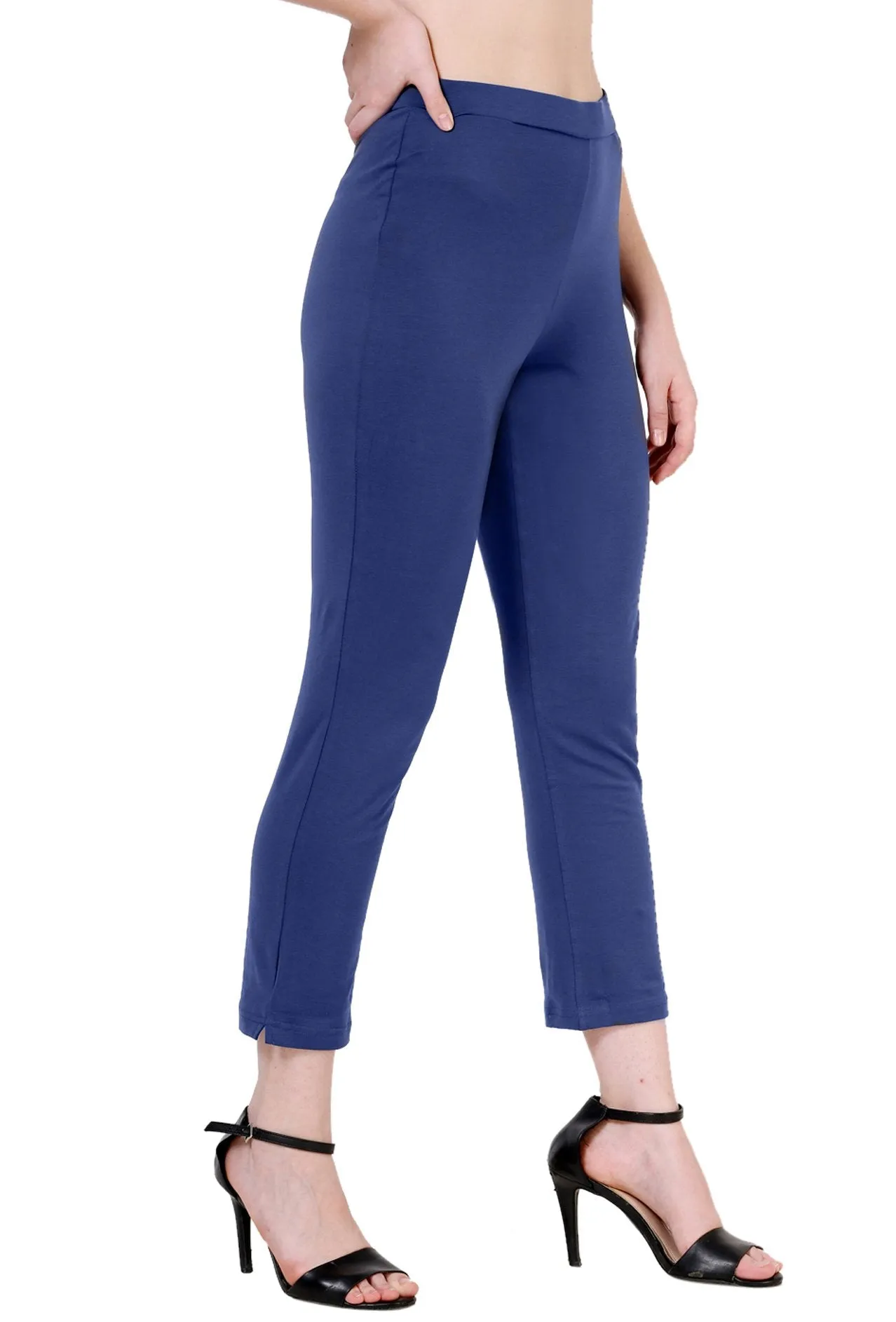Sona Women's/Girl's International Soft  Cotton Regular Fit Straight Pants/Trouser-Black
