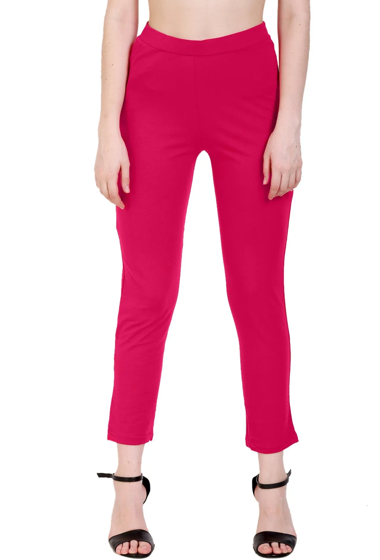 Sona Women's/Girl's International Soft  Cotton Regular Fit Straight Pants/Trouser-Black