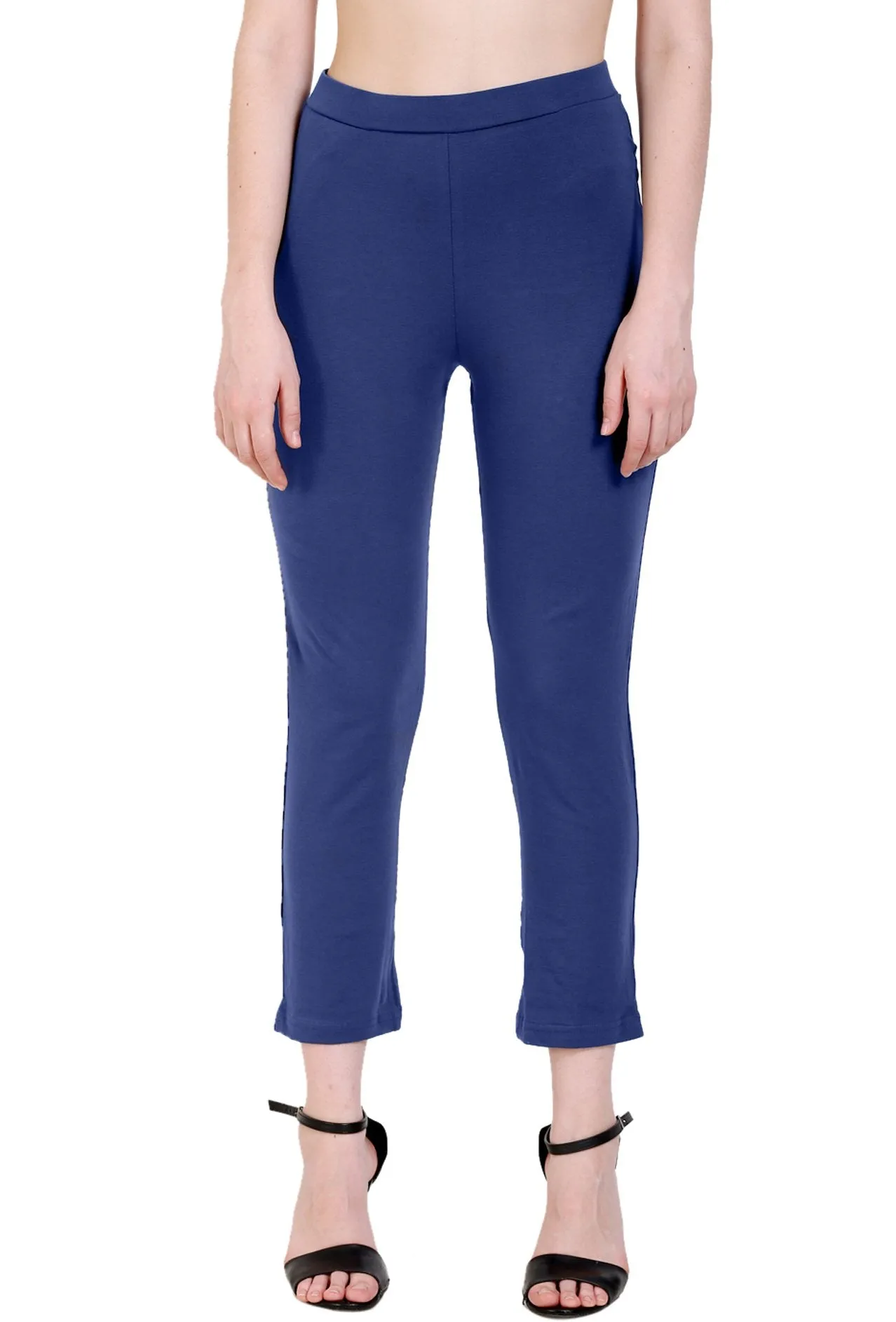 Sona Women's/Girl's International Soft  Cotton Regular Fit Straight Pants/Trouser-Black