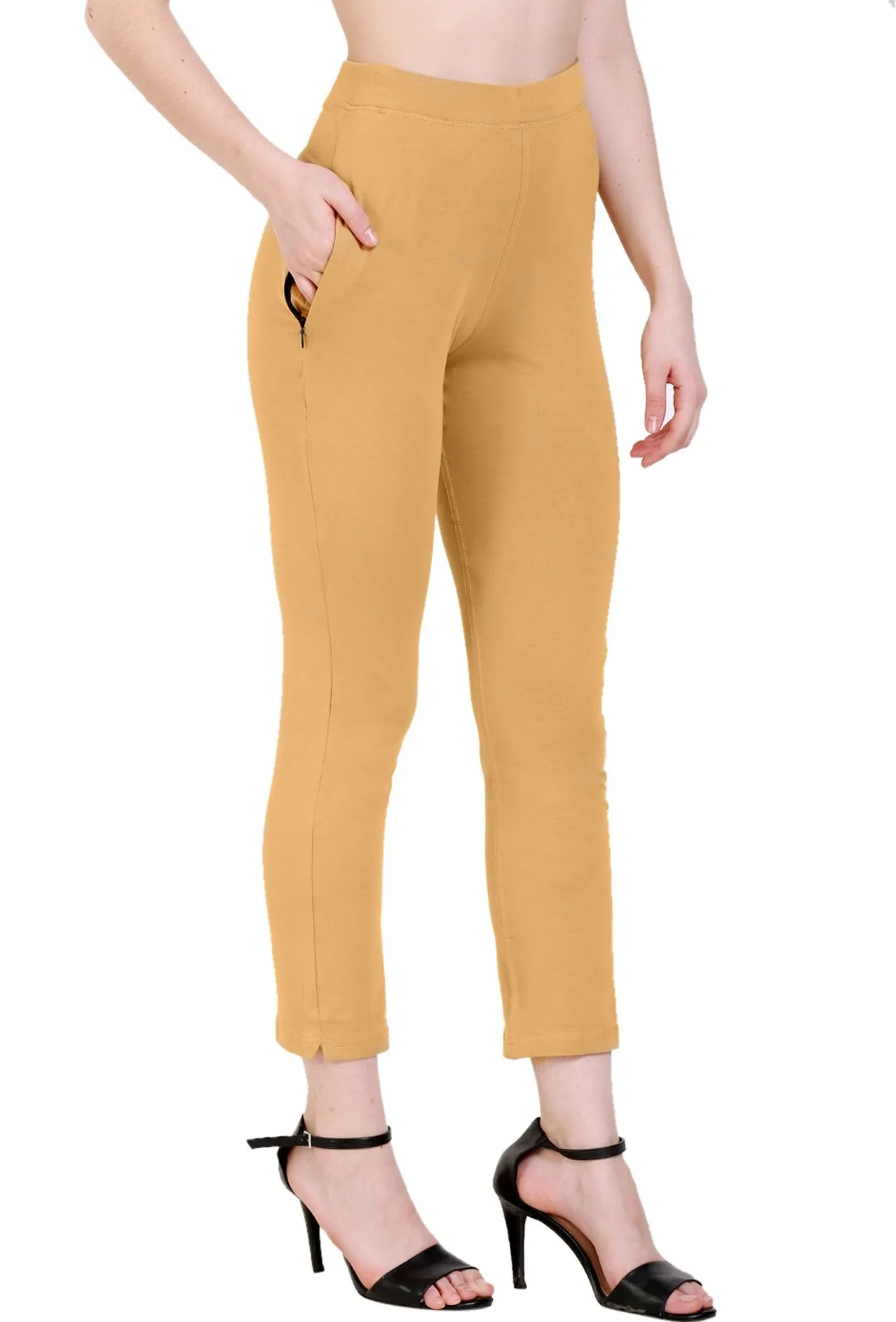 Sona Women's/Girl's International Soft  Cotton Regular Fit Straight Pants/Trouser-Black