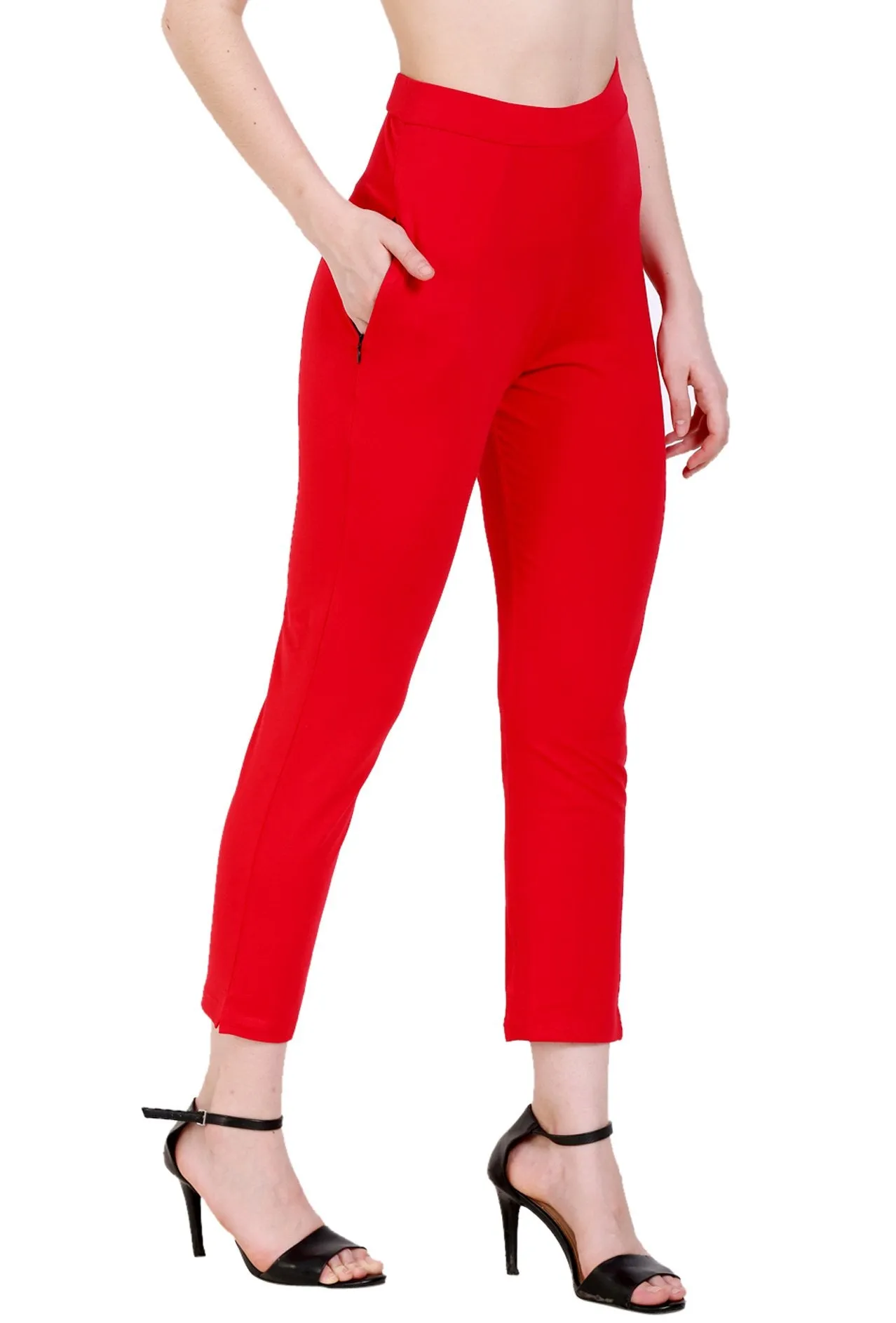 Sona Women's/Girl's International Soft  Cotton Regular Fit Straight Pants/Trouser-Black