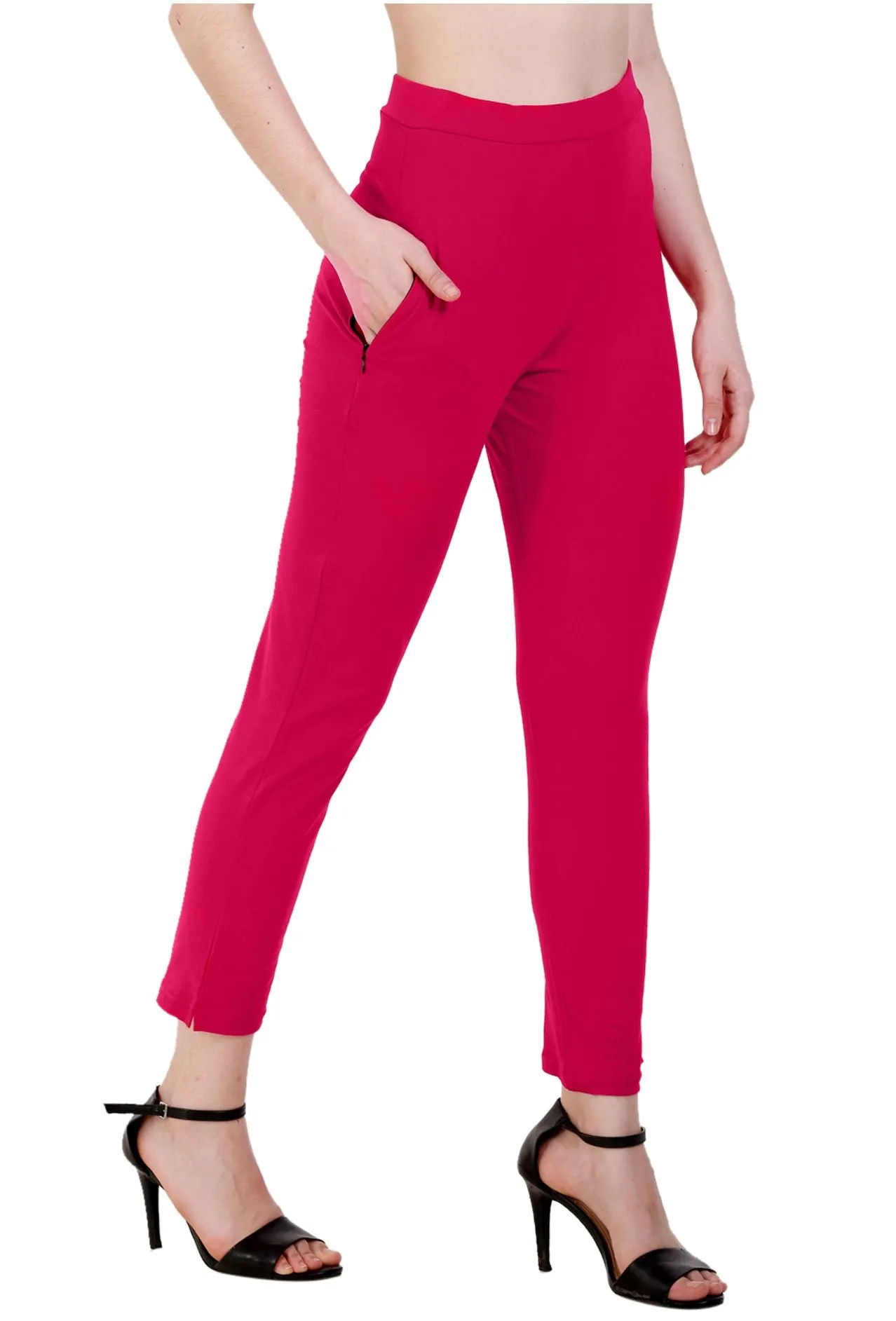 Sona Women's/Girl's International Soft  Cotton Regular Fit Straight Pants/Trouser-Black