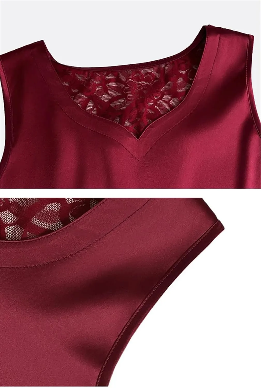 Spring Summer Women Tank Tops V Neck Lace Patchwork Mesh Vest Shirt Casual Camisole