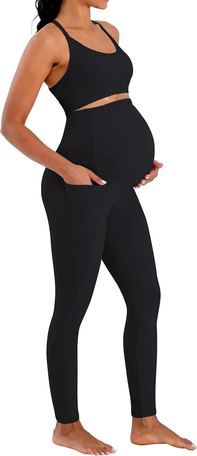 Sunzel Sunzfly Maternity Leggings for Women Over The Belly Buttery Soft Pregnancy Yoga Pants for Spring Summer Workout Lounge