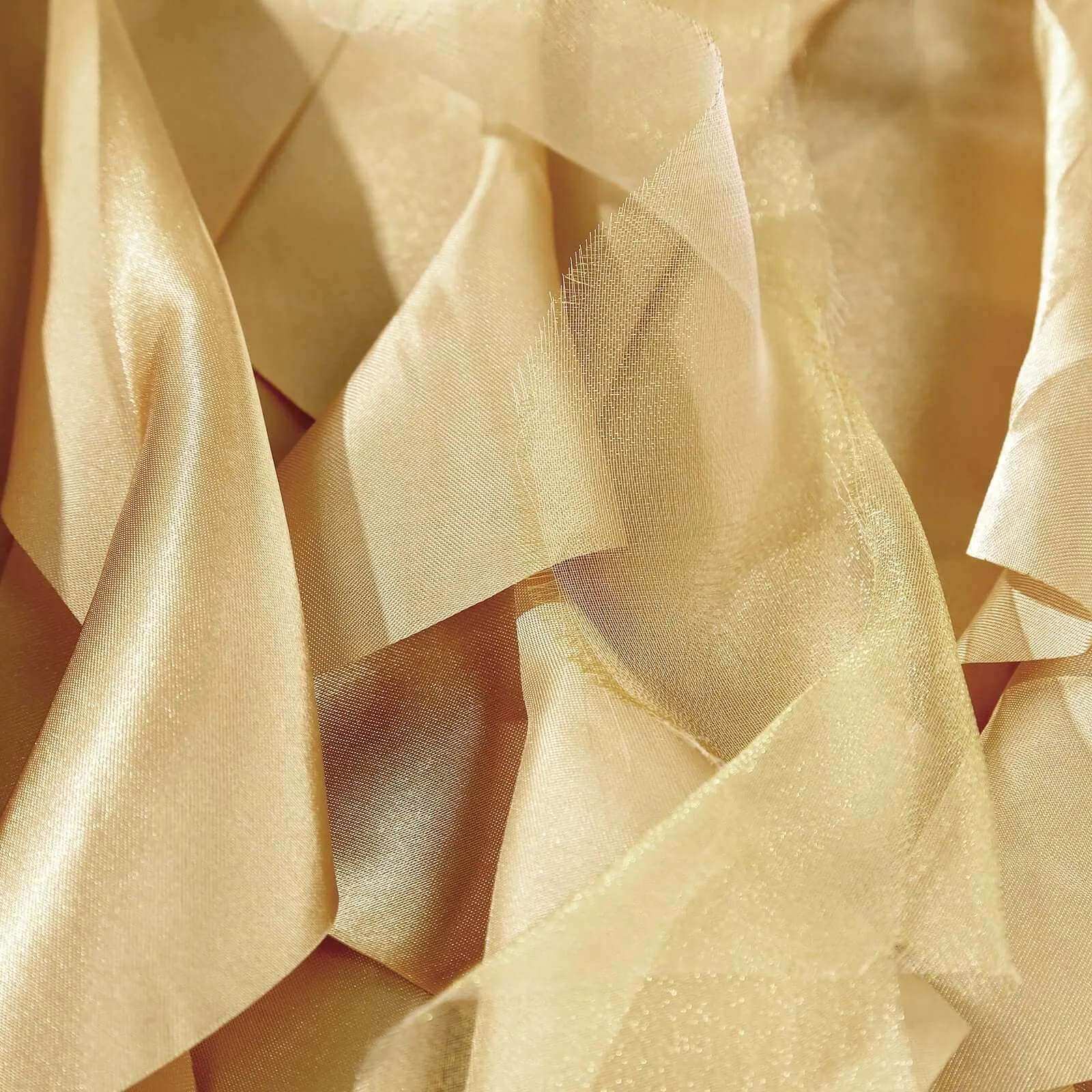 Taffeta Table Skirt 14ft Champagne - Curly Willow Table Cover
