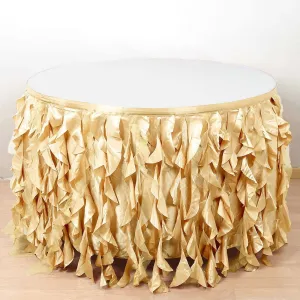 Taffeta Table Skirt 14ft Champagne - Curly Willow Table Cover