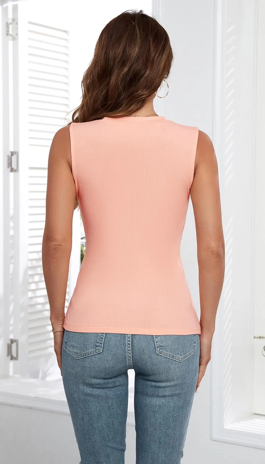Tank Tops for Women Summer Sleeveless Racerback Casual Basic Ribbed Slim Fitted Shirts