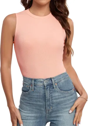 Tank Tops for Women Summer Sleeveless Racerback Casual Basic Ribbed Slim Fitted Shirts