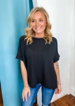 The Lauren Essential Ribbed Tee - Black