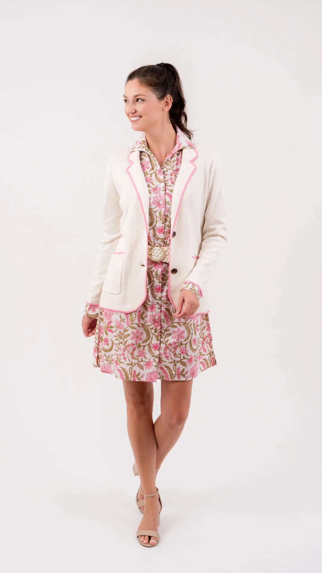 The Palm Beach Blazer | White   Peony