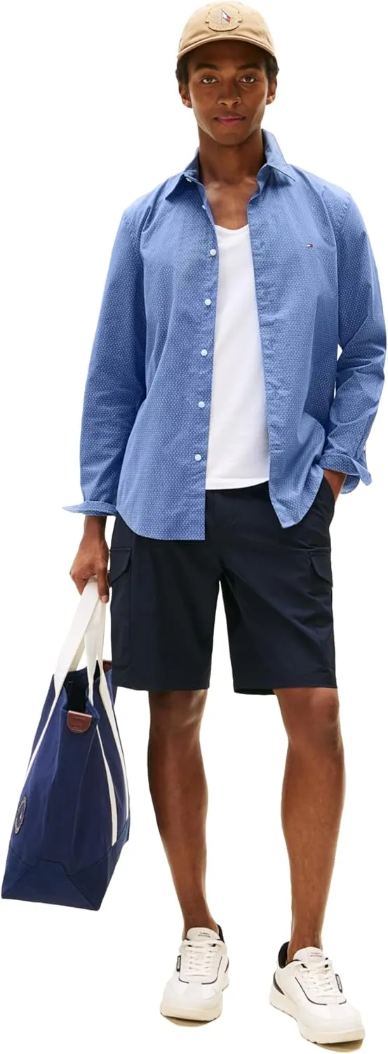 Tommy Hilfiger Long Sleeve Poplin Regular Fit, Men's Button Down Shirts, Also Available in Big and Tall
