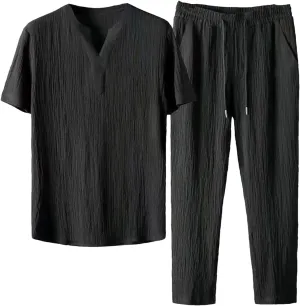 UIOKLMJH T-Shirts   Pants Summer Sportswear For Men's Casual Sets Jogger Stylish Quick-Drying Tracksuits