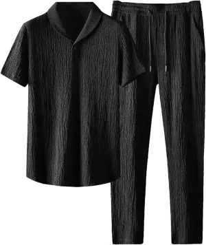 UIOKLMJH T-Shirts   Pants Summer Sportswear For Men's Casual Sets Jogger Stylish Quick-Drying Tracksuits
