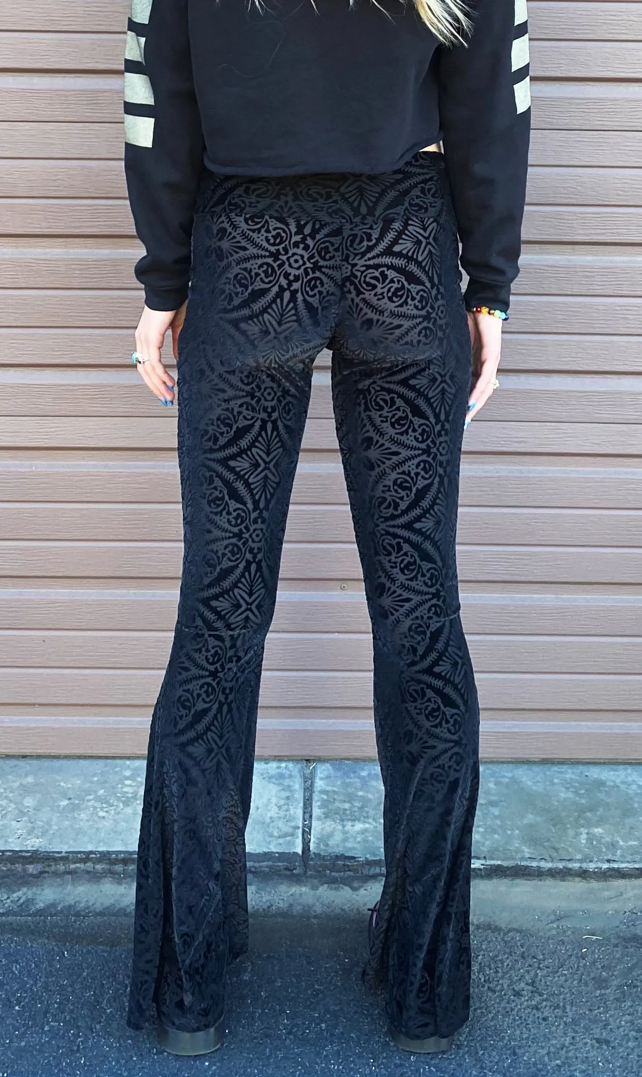Warrior Within - Midnight Velvet Slim Bell Bottoms