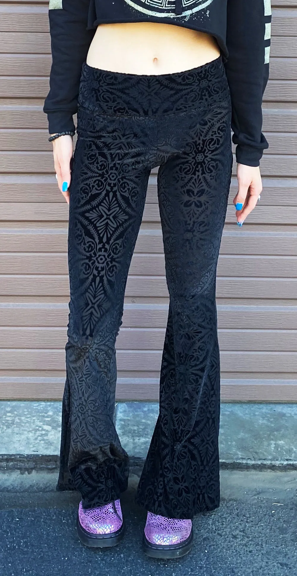 Warrior Within - Midnight Velvet Slim Bell Bottoms