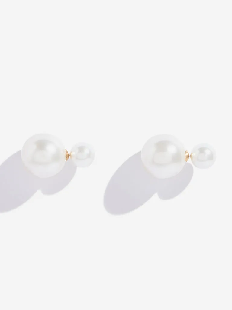 Westside Accessories Ivory Pearl Stud Earrings