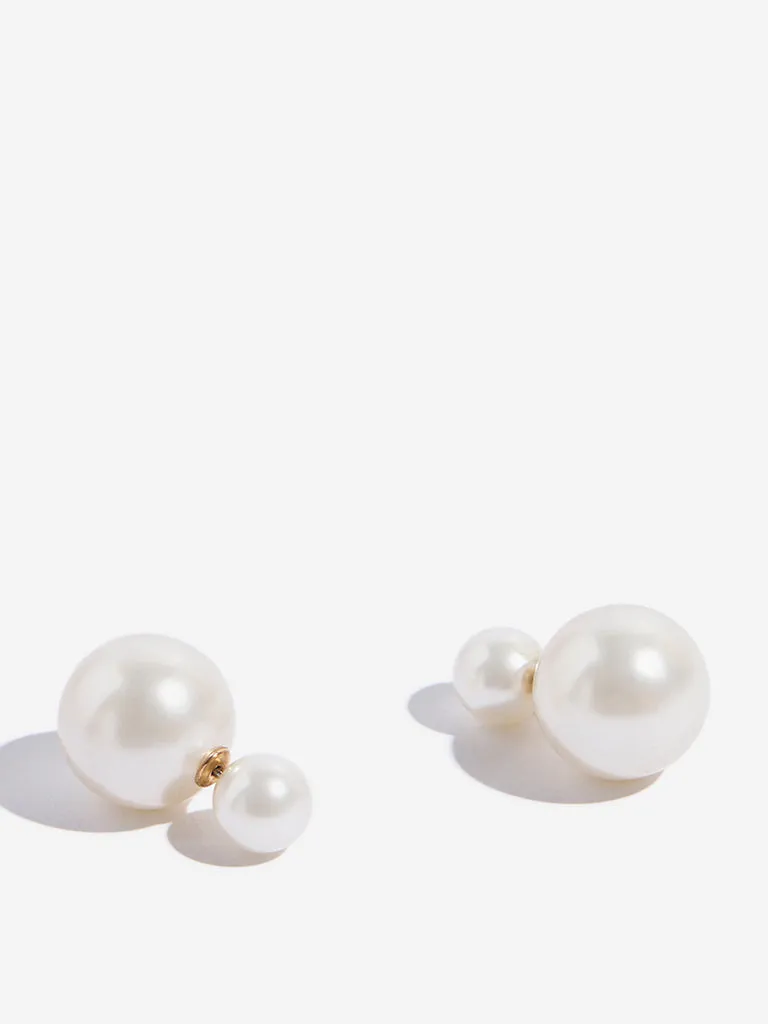 Westside Accessories Ivory Pearl Stud Earrings
