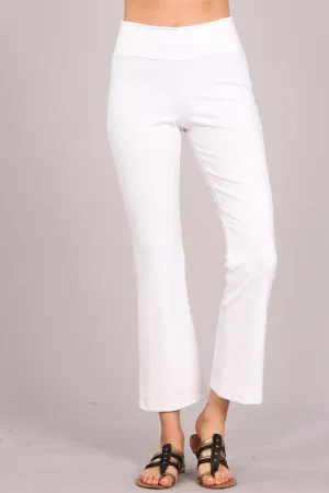 White Tummy Control Pull-On Waistband Wrinkle Free Ponte Pants