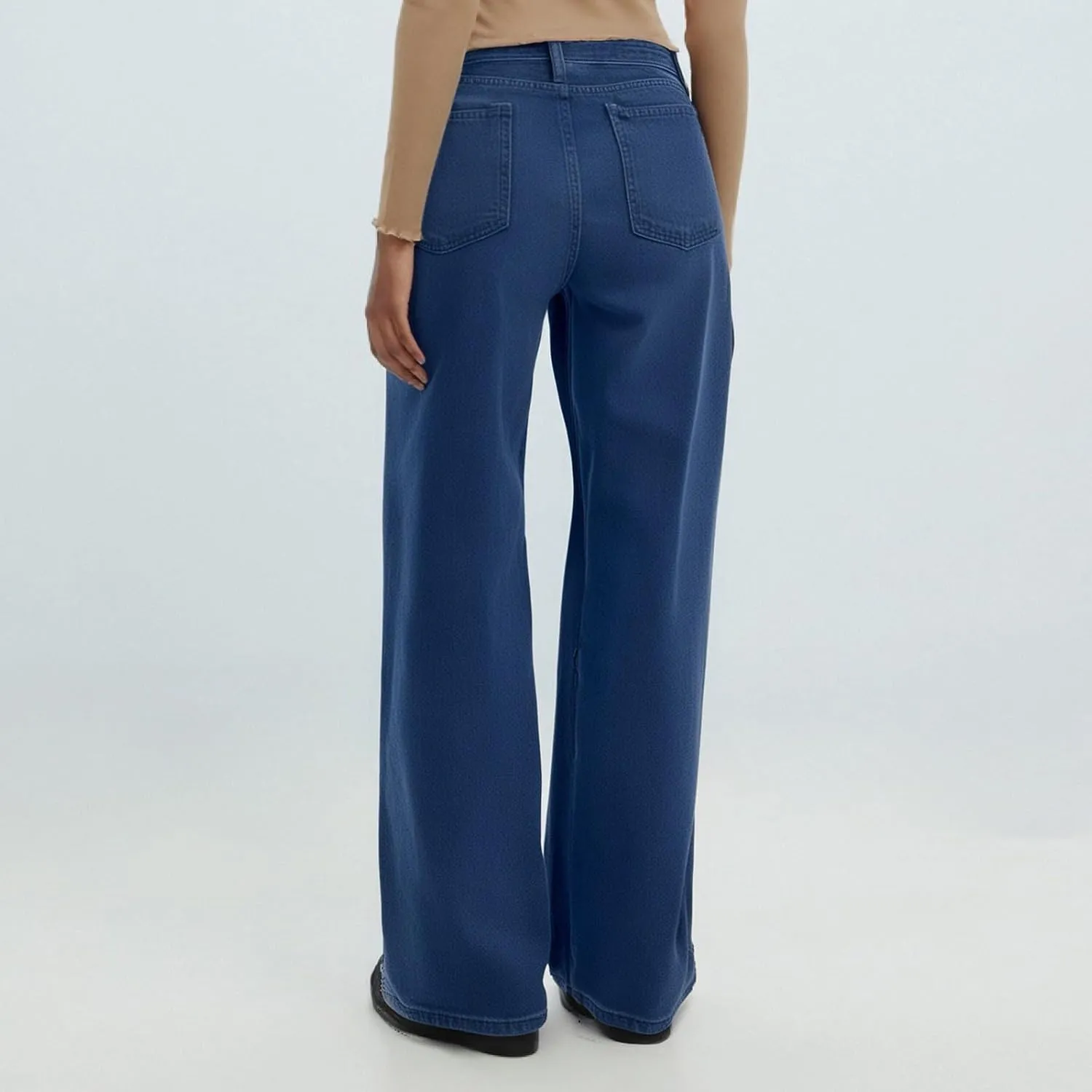 Woman's Wide Leg Jeans 2025 Summer Fashion High Waisted Flare Dark Wash Baggy Denim Pants Y2k Streetwear