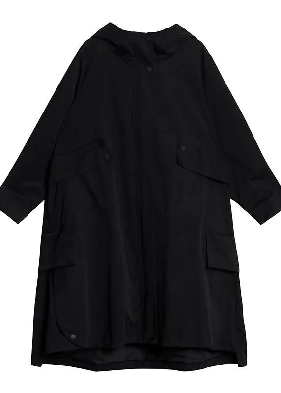 Women black Fine clothes Photography hooded zippered fall women coats