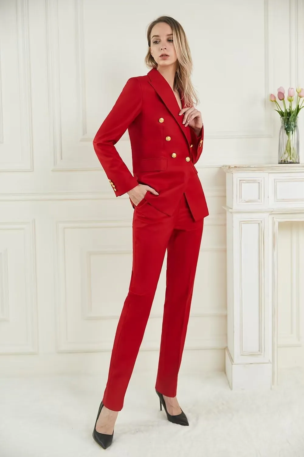 Women Suits 2 Piece Fashion Suits with Blazer Dress for Womens Casual Blazers (Blazer Pants)