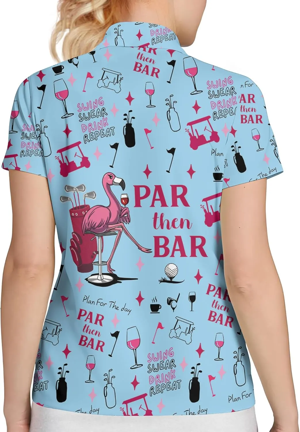 Womens Golf Shirt Funny Polo Shirts for Women Golf Outfit 3D Print Gifts