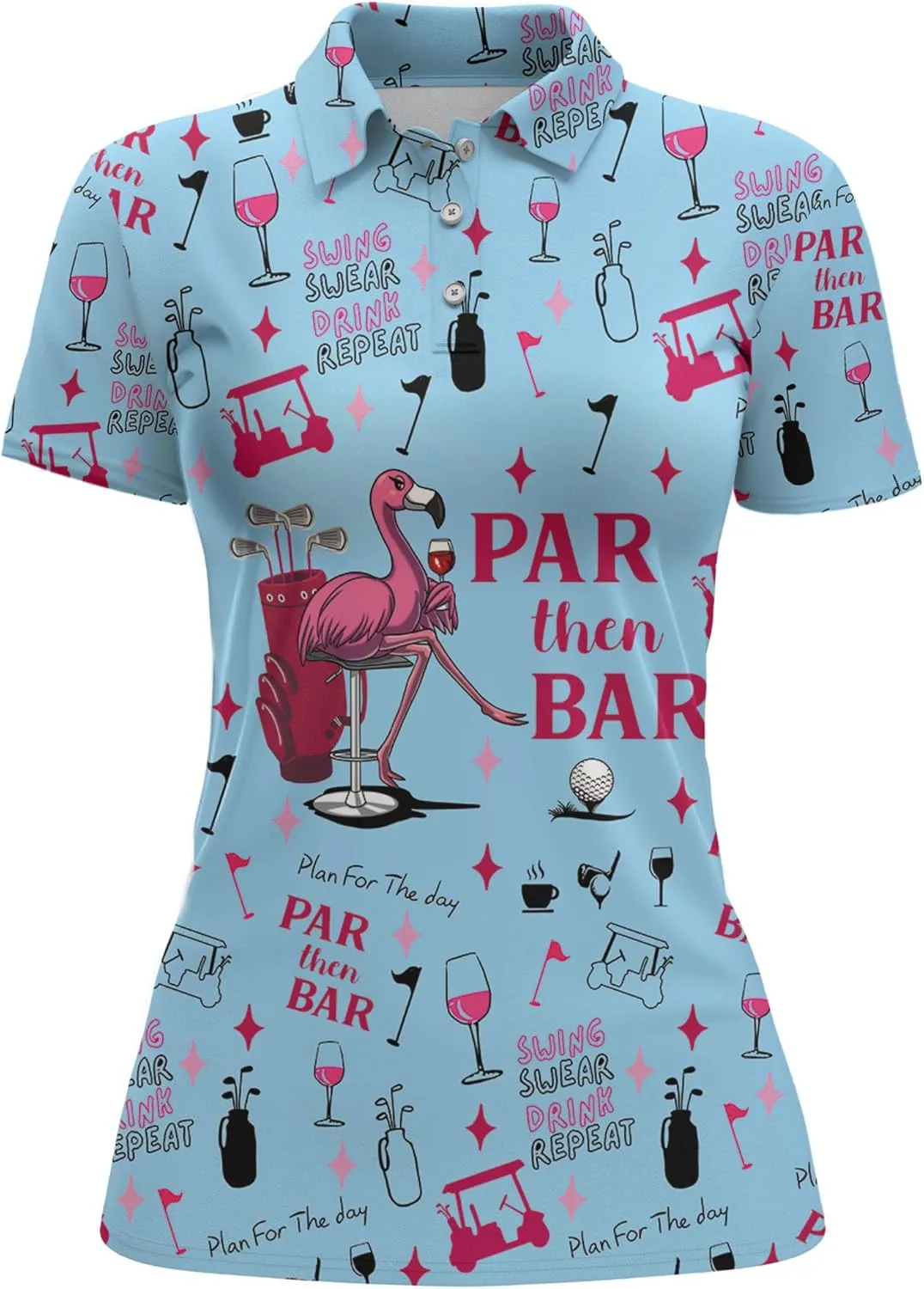 Womens Golf Shirt Funny Polo Shirts for Women Golf Outfit 3D Print Gifts
