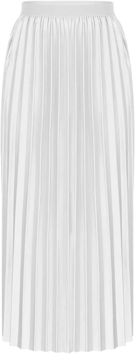 Womens Maxi Midi Satin Skirt Wedding Guest Dress Plus Size Pleated Evening Party Silk Elegant High Waist Long Skirts