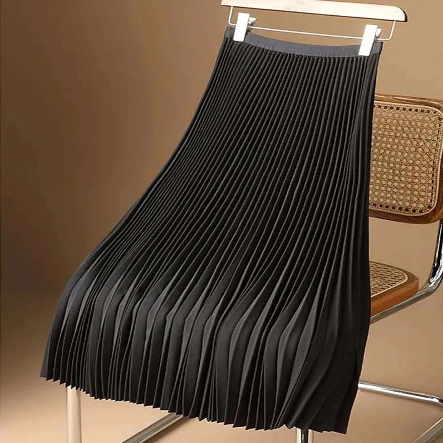 Women's Midi Pleated Skirts A Line Flowy Skirt High Waisted Elegant Office Work Skirts Swing Wedding Guest Skirts