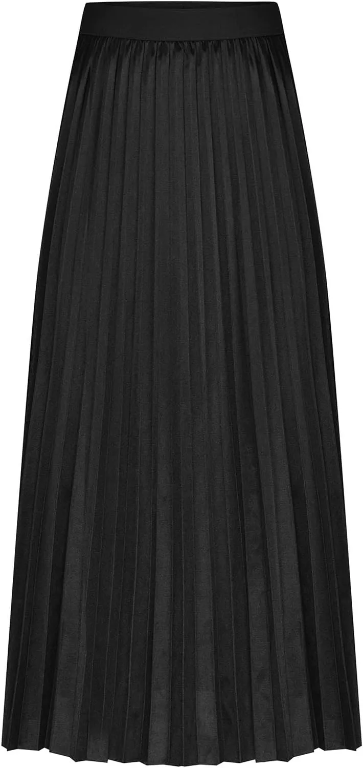 Women's Midi Pleated Skirts A Line Flowy Skirt High Waisted Elegant Office Work Skirts Swing Wedding Guest Skirts