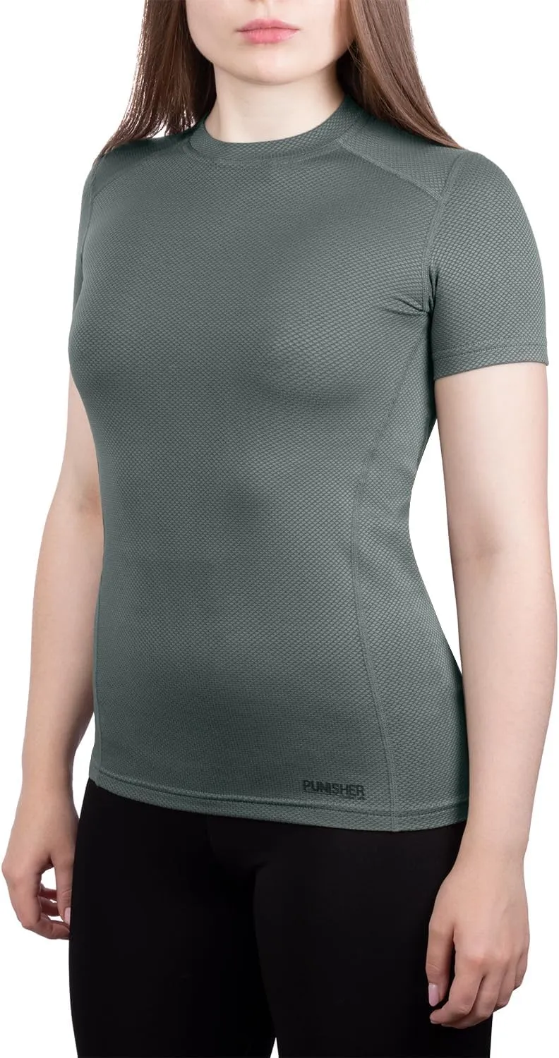 Womens Military Moisture Wicking Base Layer T-Shirt - Tactical Training Army Professional - Polartec Delta - Odor Resist