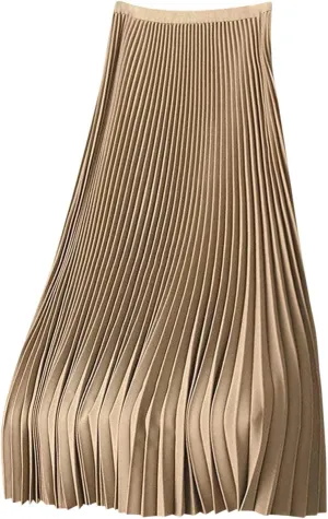 Women's Satin Pleated Skirt Elastic Waist Solid Color Maxi Skirts Plus Size Loose Elegant Long Skirt Casual Skirt