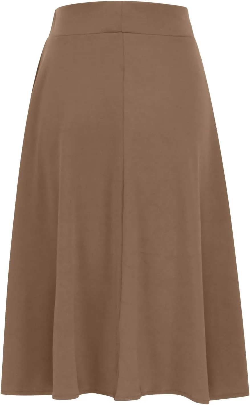 Women's Shirts Curved Hem Skirt Solid Color Classic High Waisted Skirt Plus Size Pleated Skirt Cozy Trendy Skirt